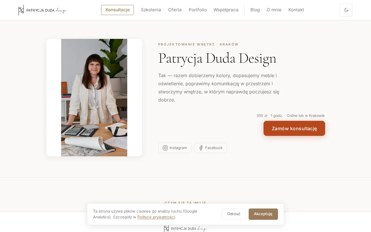 Zrzut strony głównej PatrycjaDuda.com